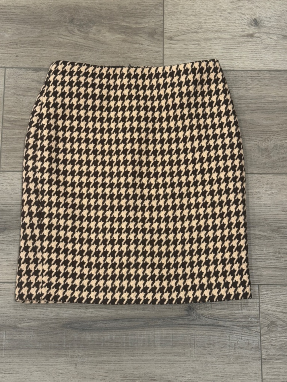 Talbots Brown & Cream Houndstooth Mini Skirt